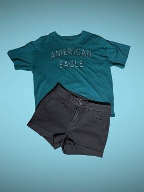 American Eagle Outfitters Teal Logo T-Shirt 🦅